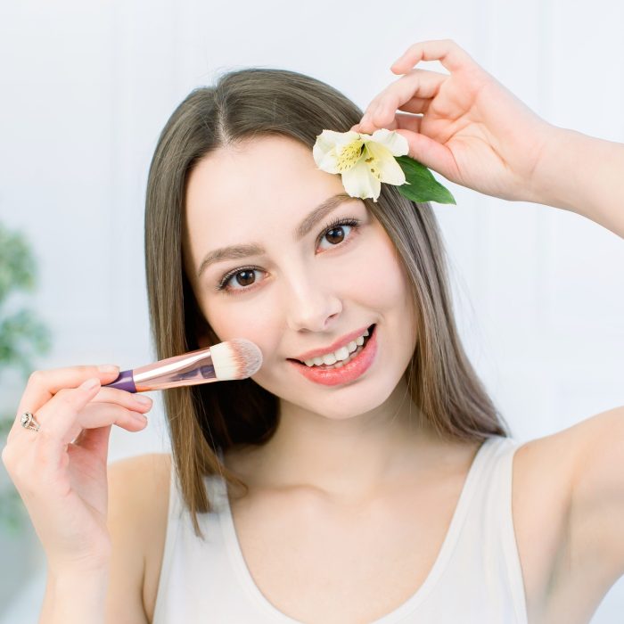 Beauty Woman face Portrait. Beautiful Spa model Girl with Perfect Fresh Clean Skin.